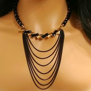 Stylish Asymmetrical Goldtone Necklace